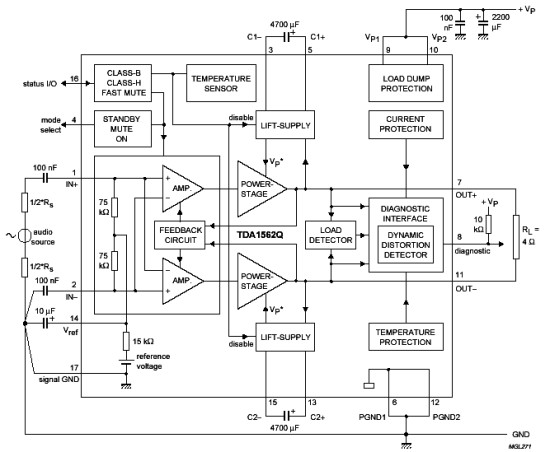 Схема включения микросхемы TDA1562