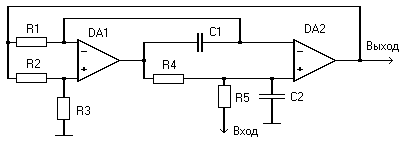 Схема одного фильтра эквалайзера
