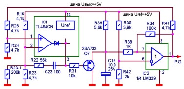 Схема образования сигнала PG в ИБП GT-200W